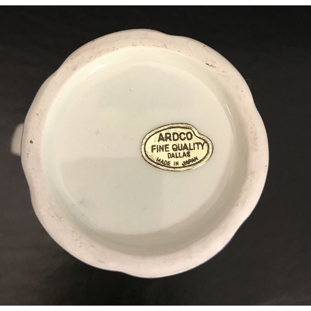 Vintage Art Ardco Dallas Blue/White Floral Pitcher Japan - Picture 6 of 8